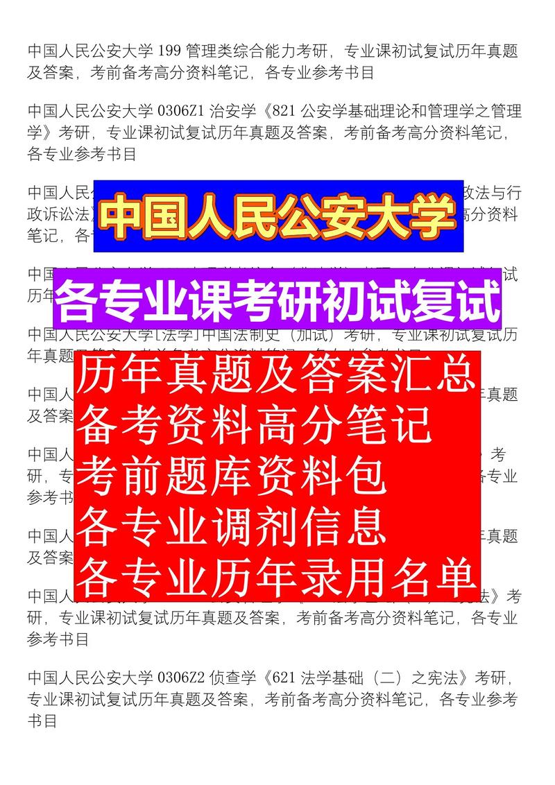 中国人民公安大学考研科目有哪些？-图1