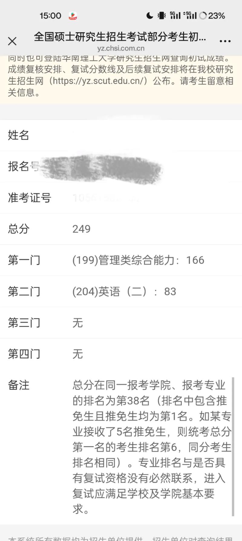 西工大管院考博初试成绩-图2