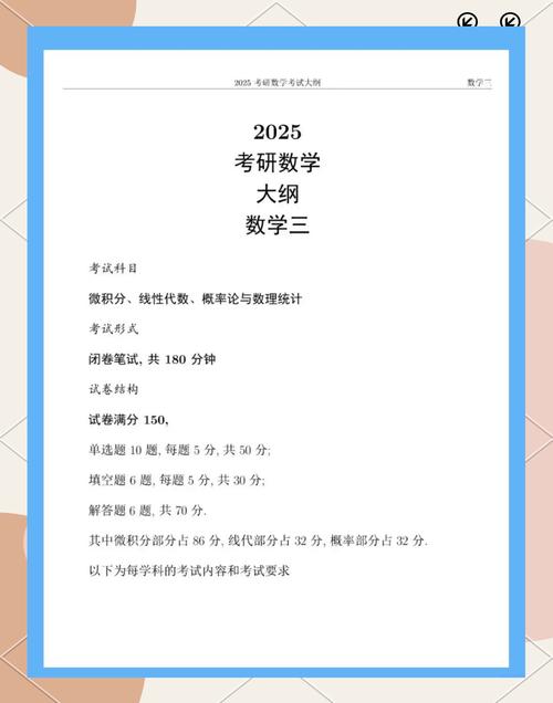 2025数学三大纲有哪些变化?-图1 2025数学三大纲有哪些变化?-图1